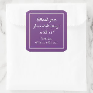 Purple Personalised Square Sticker