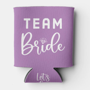 Purple Personalised Team Bride Can Cooler