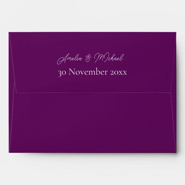 Purple Personalised Wedding envelopes (Back (Top Flap))