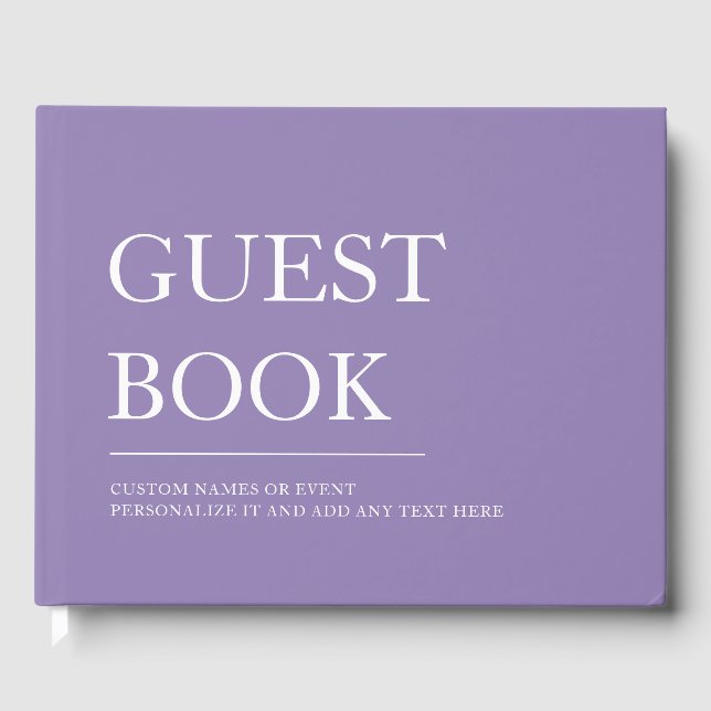 Purple Personalised Wedding Guest Book (Front)