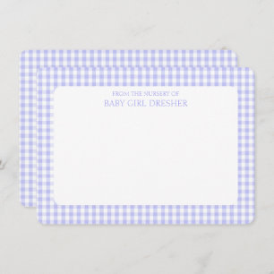 Purple Personalized Gingham Card
