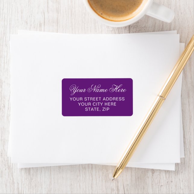 Purple Personalized Return Address Mailing Labels (Insitu)