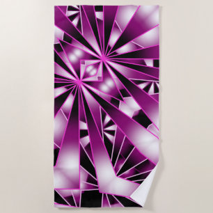 Purple Perspective Gradient Colour Fill Drawing Beach Towel