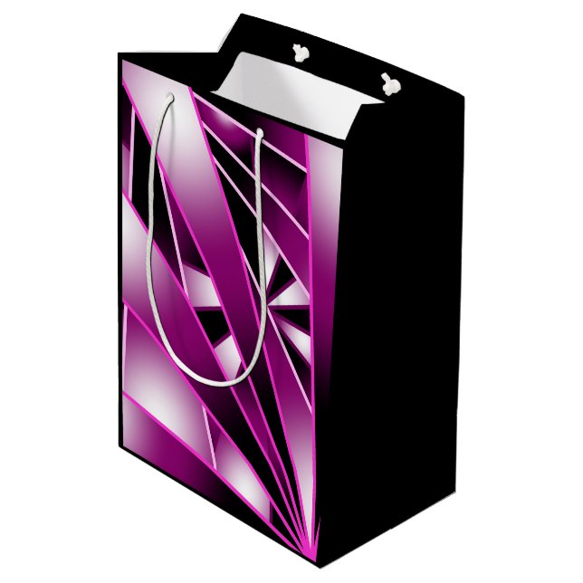 Purple Perspective Gradient Colour Fill Drawing  Medium Gift Bag (Back Angled)