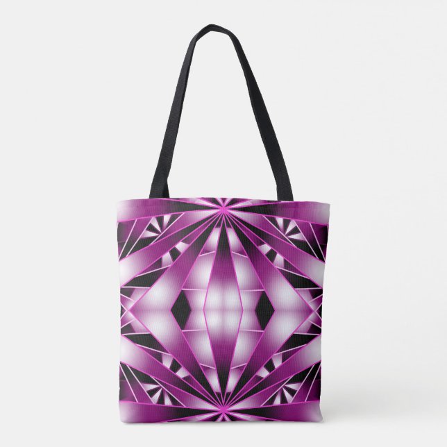 Purple Perspective Gradient Colour Filled Drawing  Tote Bag (Back)