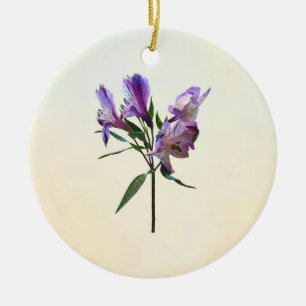 Purple Peruvian Lily Ceramic Tree Decoration