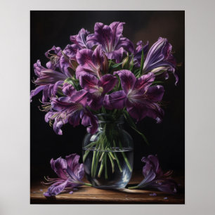 Purple Peruvian Lily Flowers Art Print Poster