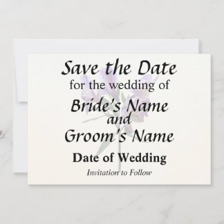 Purple Peruvian Lily Save The Date