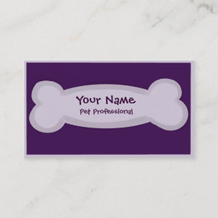 Purple pet care dog bone business cards