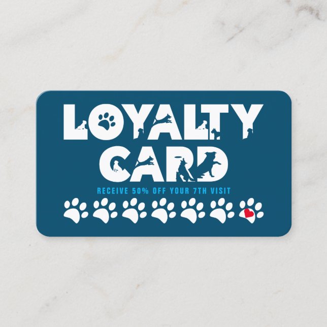 Purple Pet Grooming Loyalty Card (Front)