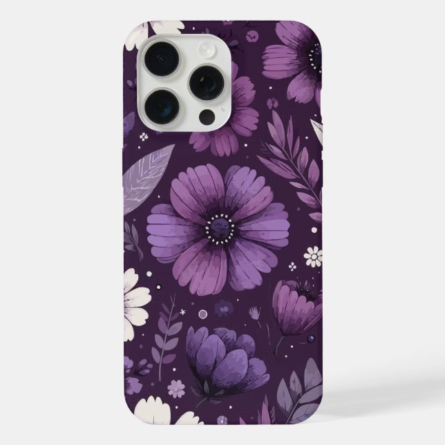 Purple Petals Pattern iPhone Case (Back)