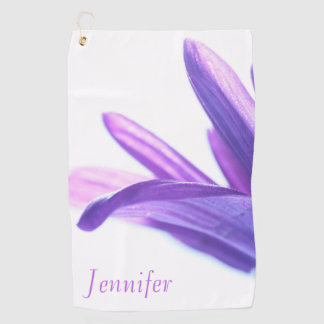 Purple Petals Personalised Golf Towel