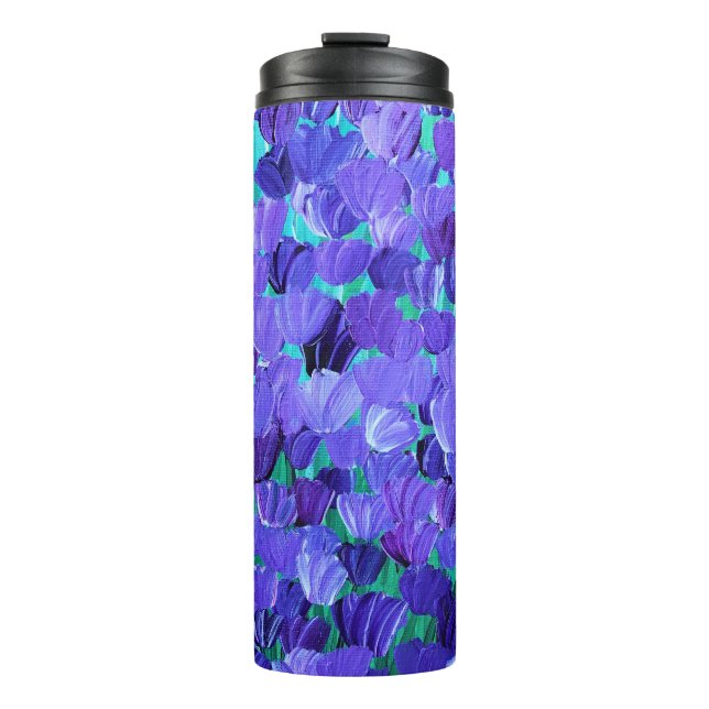 Purple Petals Thermal Tumbler (Front)