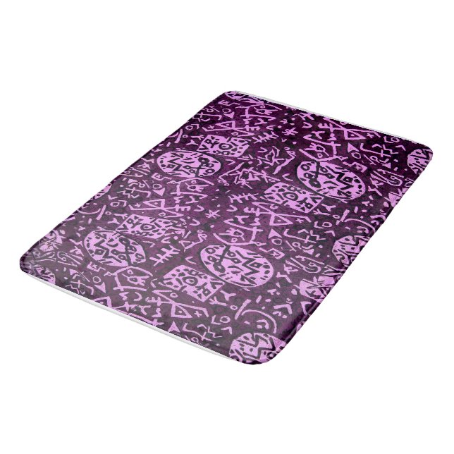 Purple Petroglyphs Bath Mat (Angled)
