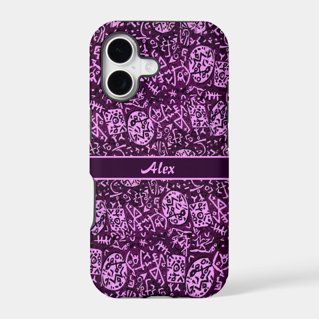 Purple Petroglyphs (customisable) (Back)