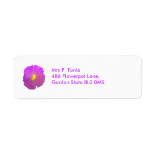Purple Petunia Custom Adresss Labels