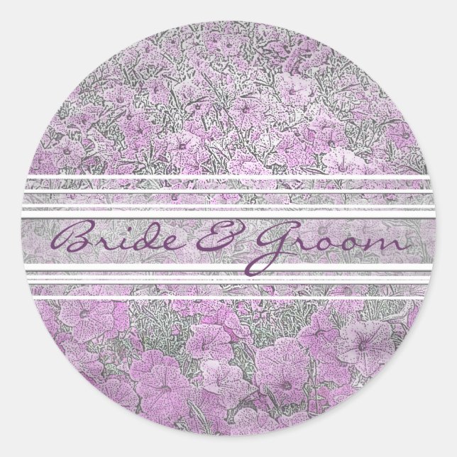 Purple Petunia Elegant  Stickers (Front)