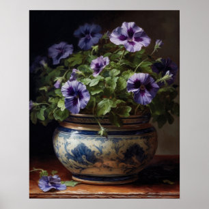 Purple Petunia Flowers Art Print Poster