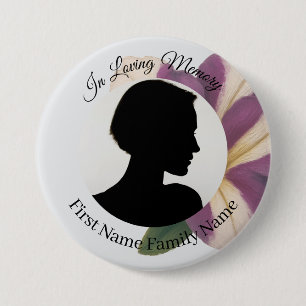 Purple petunia memorial photo button