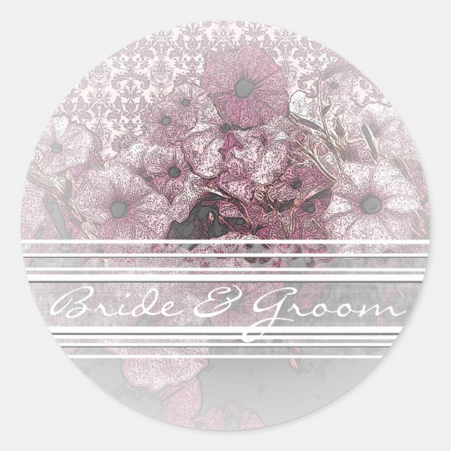 Purple Petunia On Elegant White Gradient Stickers (Front)