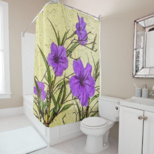 Purple Petunias Closeup Shower Curtain