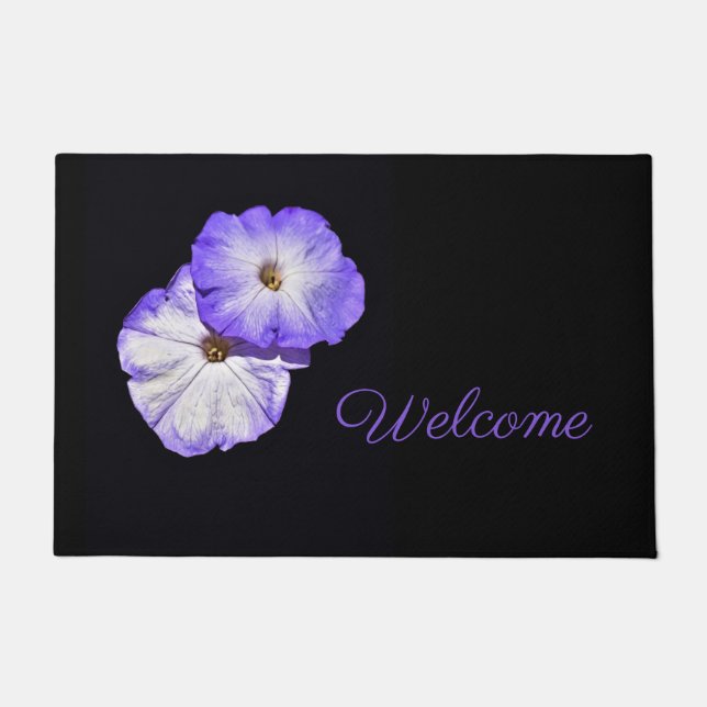 Purple Petunias Doormat (Front)