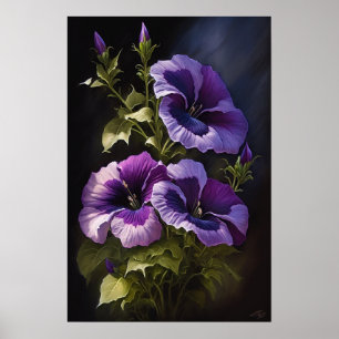 Purple Petunias Flower Art Print Poster