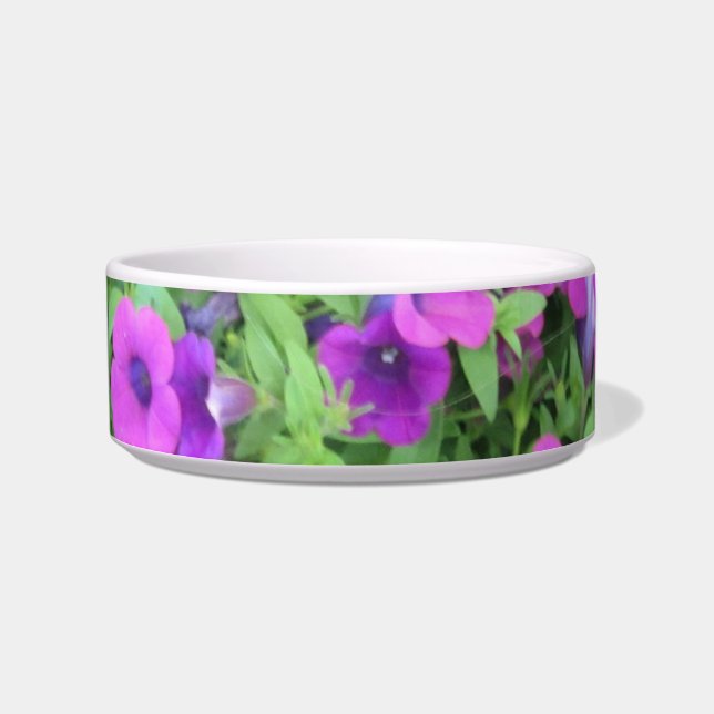Purple Petunias Pet Bowl (Front)