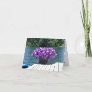 purple petunias thank you card