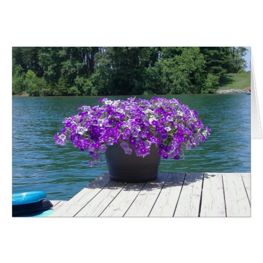 purple petunias thank you card