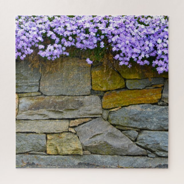 Purple Phlox and Rocks Jigsaw Puzzle (Vertical)