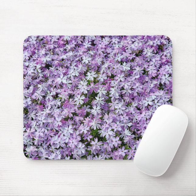 Purple Phlox Flowers Mouse Mat (With Mouse)