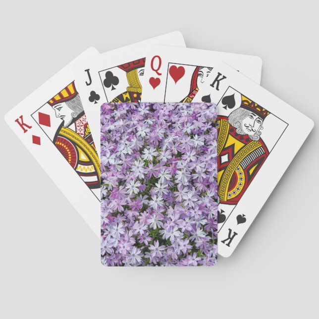 Purple Phlox Flowers Playing Cards (Back)