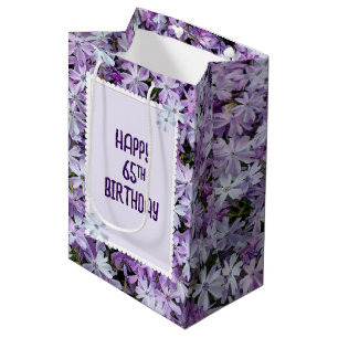Purple Phlox For 65th Birthday Medium Gift Bag