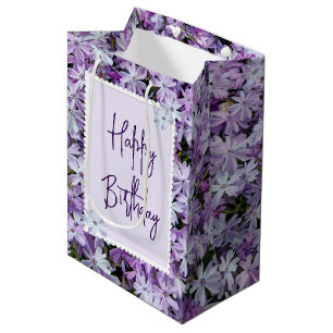 Purple Phlox For Birthday Medium Gift Bag