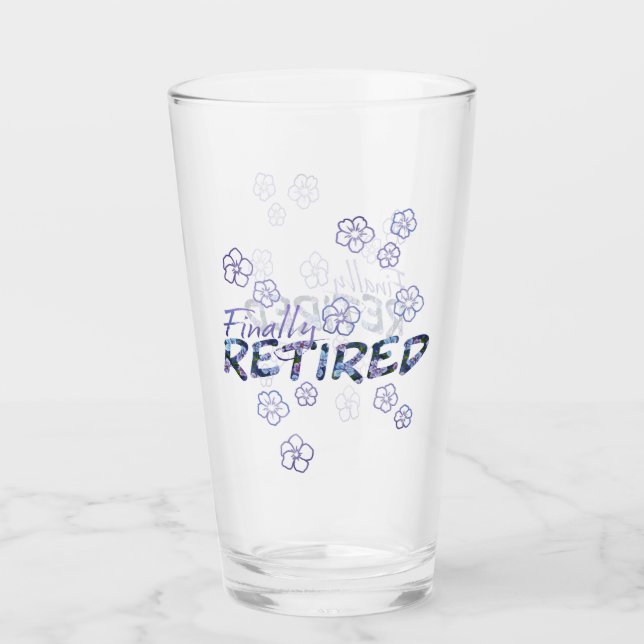 Purple Phlox Retirement Glass (Front)