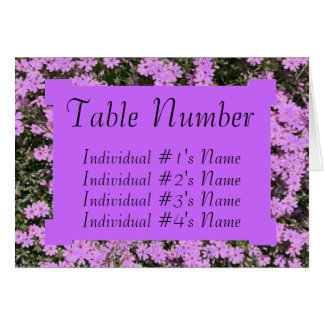 Purple Phlox Wedding Table Place Card Template