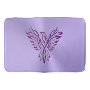 Purple Phoenix Rising on burnished-look lilac Bath Mat