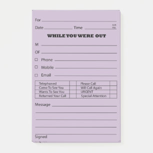 Purple Phone Message Post It's Post-it Notes