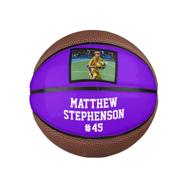 Purple Photo Basketball Ball (Front)