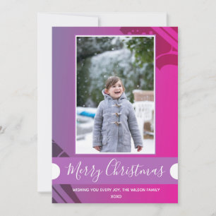 Purple Photo Christmas Holiday Card