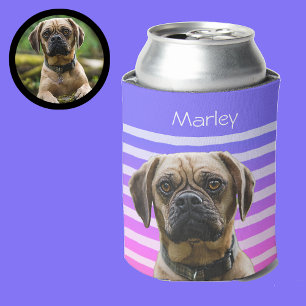 Purple Photo Dog Stocking Stuffer Cute Under $10 Can Cooler