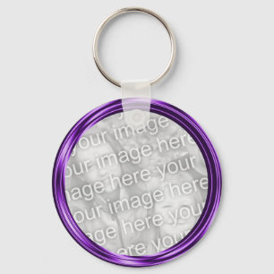 purple photo frame key ring
