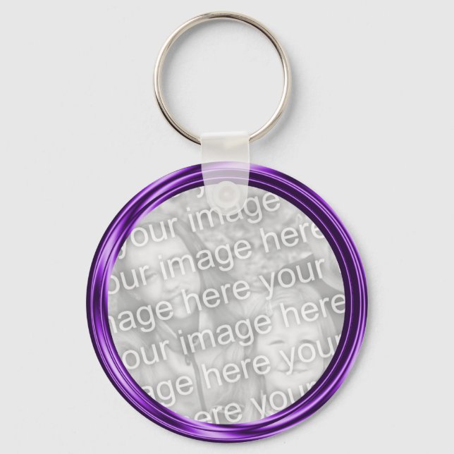 purple  photo frame key ring (Front)