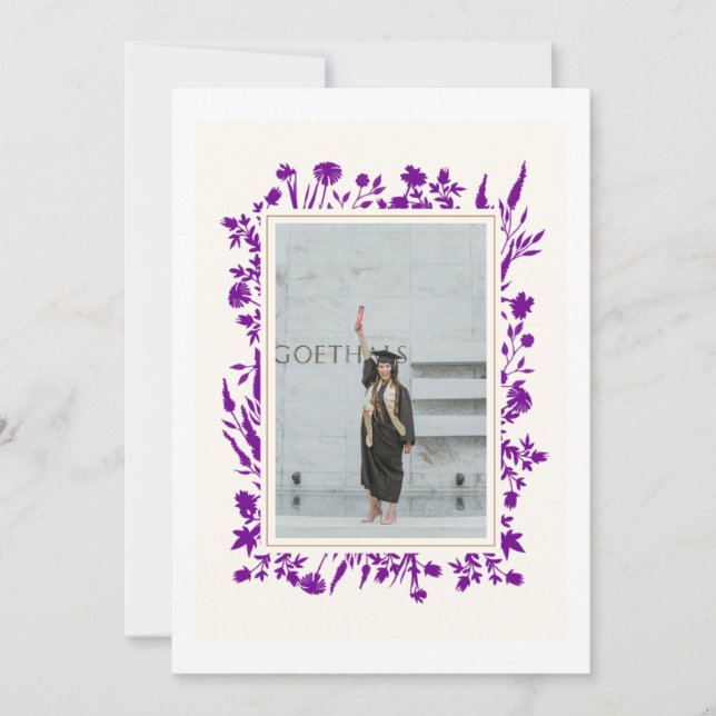 Purple Photo Graduation Invitation (Front)