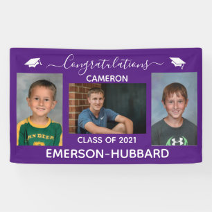 Purple Photo High School Graduation Banner
