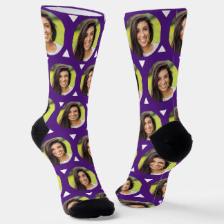 Purple Photo of Girlfriend for Boyfriend Cute Socks