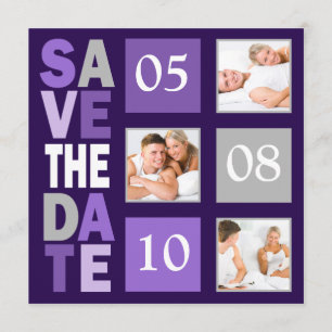 Purple Photo Save The Date Invitations