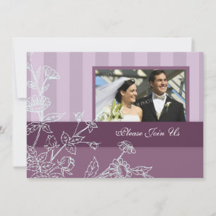 Purple Photo Wedding Vow Renewal Invitations