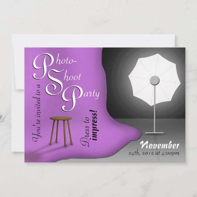 Purple Photoshoot Party Invitations (Front)